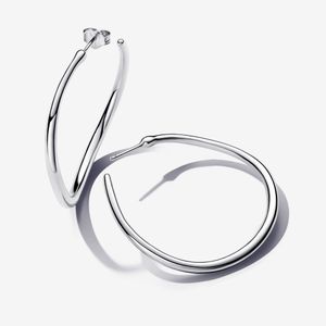 Brinco Argola de Prata Grande Ondulado