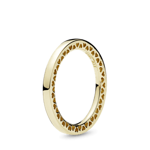 Anel Classsico Coracao Pandora Em Ouro 14k