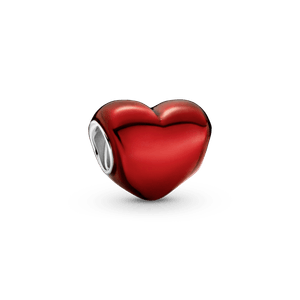 Charm Coracao Vermelho Metalico