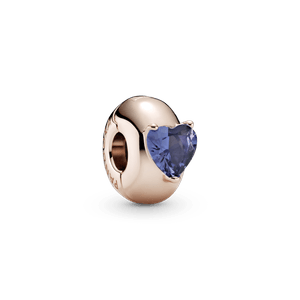 Charm Clipe Coracao Solitario Azul