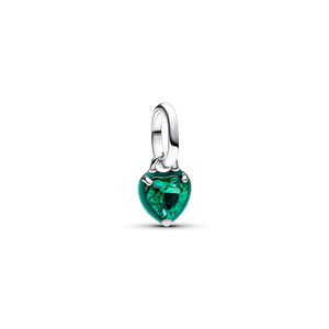 Mini Charm Prata Pendente Coracao Verde