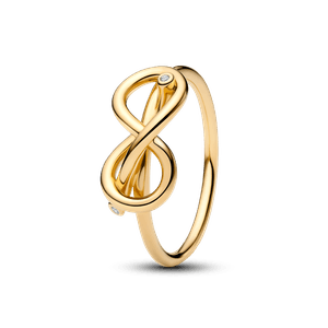 Anel Ouro No Infinito Brilhante