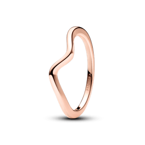 Anel De Ouro Rose 14k Onda Polida