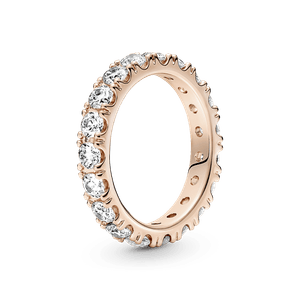 Anel Ouro Rose Eternidade Brilhante