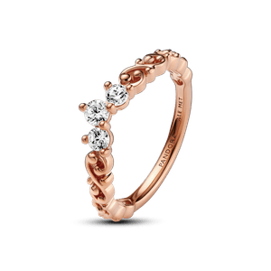 Anel Ouro Rose Tiara Realeza Elaborado