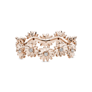 Anel Pandora Coroa De Margaridas Em Ouro Rose