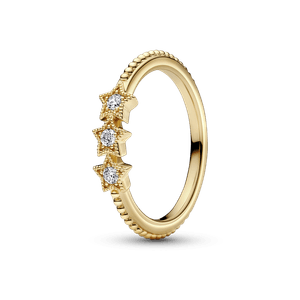 Anel De Ouro Estrelas Celestiais