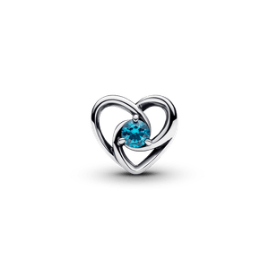 Charm Prata Coracao Da Eternidade Azul