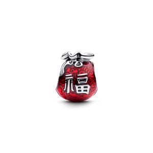 Charm Prata Bolsa Da Sorte Chinesa