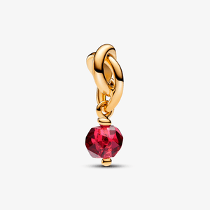 Charm Pendente Circulo Da Eternidade Vermelho