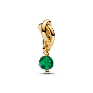 Charm De Ouro Pendente Circulo Da Eternidade Esmeralda