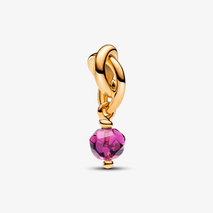 Charm Ouro Pendente Circulo Da Eternidade Roxo