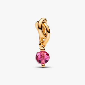 Charm Ouro Pendente Circulo Da Eternidade Rosa