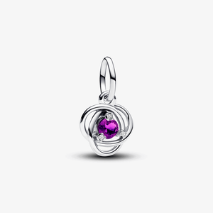 Charm Prata Pendente Circulo Da Eternidade Roxo