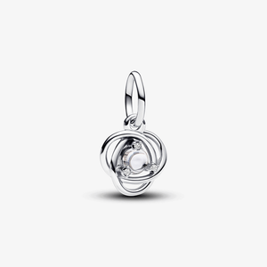 Charm Prata Pendente Circulo Da Eternidade Transparente