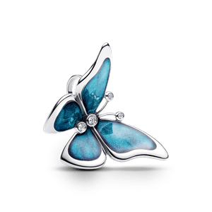 Charm Prata Borboleta Azul