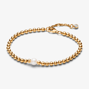 Bracelete De Ouro Maleavel Com Esferas