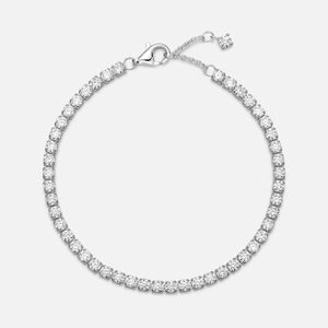 Bracelete Prata Cravejado Zircônia Transparente
