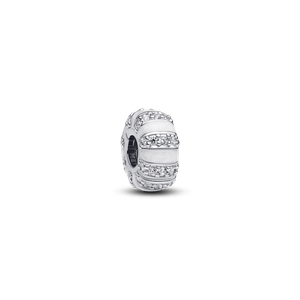 Charm Prata Separador Branco Brilhante