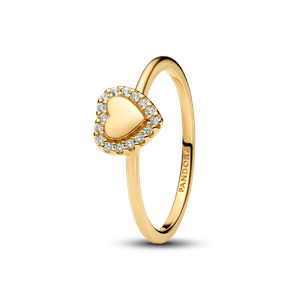 Anel De Coracao Ouro Com Zirconias Gravavel