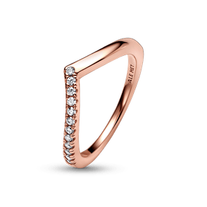 Anel Chevron Desejos Brilhante Rose