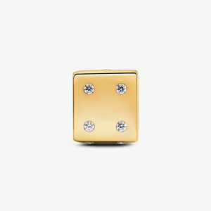 Charm Ouro Dado Com Zirconias