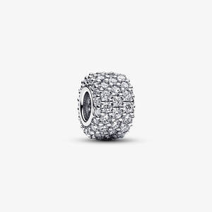 Charm De Prata Com Fileira Tripla De Zirconias