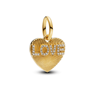 Charm De Ouro Pendente Love Coracao Gravavel