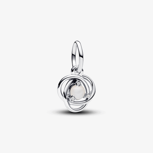 Charm Prata Pendente Circulo Da Eternidade Perola Branca