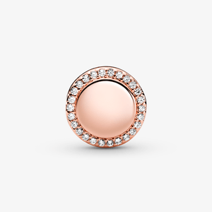 Charm Ouro Rose Botao Bilhante Gravavel