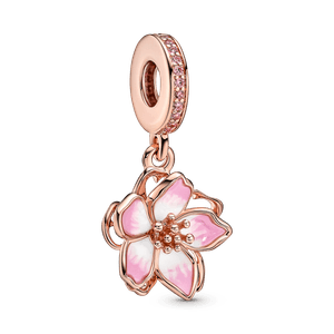 Charm Rose Pendente Flor De Cerejeira