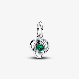 Charm Prata Pendente Circulo Da Eternidade Verde