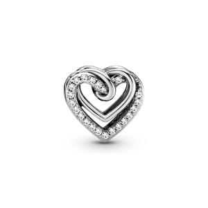 Charm Coracoes Entrelacados Brilhantes