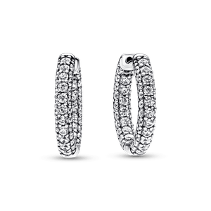Brincos De Argola De Fileira Unica Em Pave Pandora Timeless