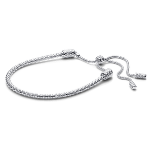 Bracelete Prata Ajustavel Com Corrente Cravejada