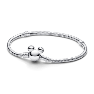 Bracelete Prata Disney Fecho Silhueta Mickey Mouse