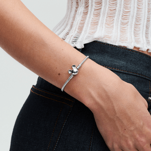 Bracelete Prata Disney Fecho Silhueta Mickey Mouse