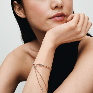 Bracelete Ouro Rose Corrente Cravejada Ajustavel