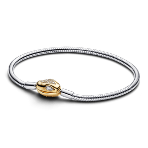 Bracelete Em Trama E Fecho Cabeca De Cobra Brilhante