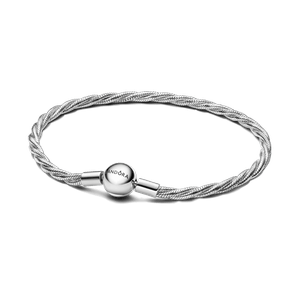 Bracelete Prata Multi Fios Em Trama E Fecho Redondo