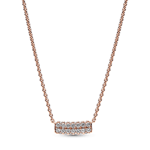 Gargantilha De Barra Com Fileira Dupla Em Pave Pandora Timeless