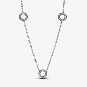 Colar De Corrente Circulos Pave