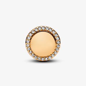 Charm De Ouro Botao Bilhante Gravavel