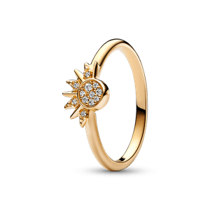 Anel Ouro Sol Brilhante