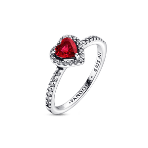 Anel Coracao Vermelho Elevado