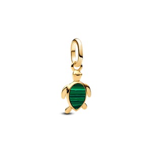 Mini Charm Ouro Pendente Tartaruga Verde
