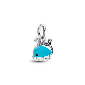Charm Prata Pendente Baleia Azul Turquesa