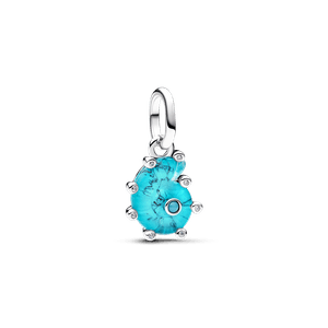 Charm Prata Pendente Caramujo Azul Turquesa