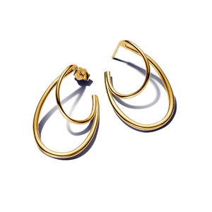 Brinco Argola Dupla Ouro Organico Aro Aberto