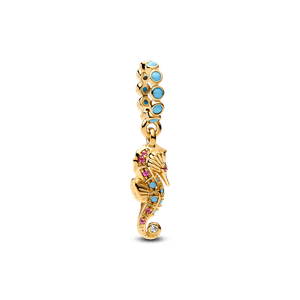Charm Ouro Pendente Cavalo Marinho